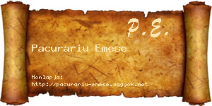 Pacurariu Emese névjegykártya